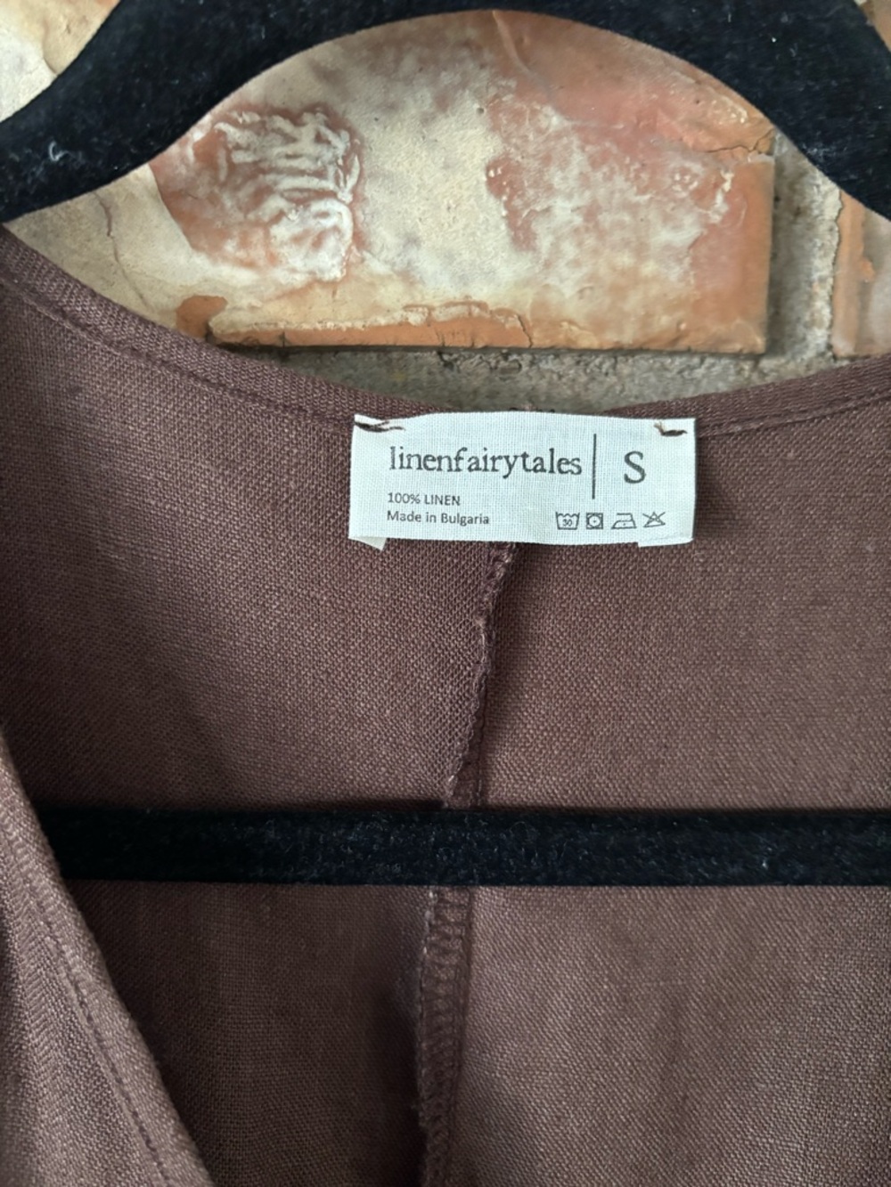 Linenfairytales : Linen Wrap Maxi Dress in Chocolate Brown Small - Picture 5 of 10